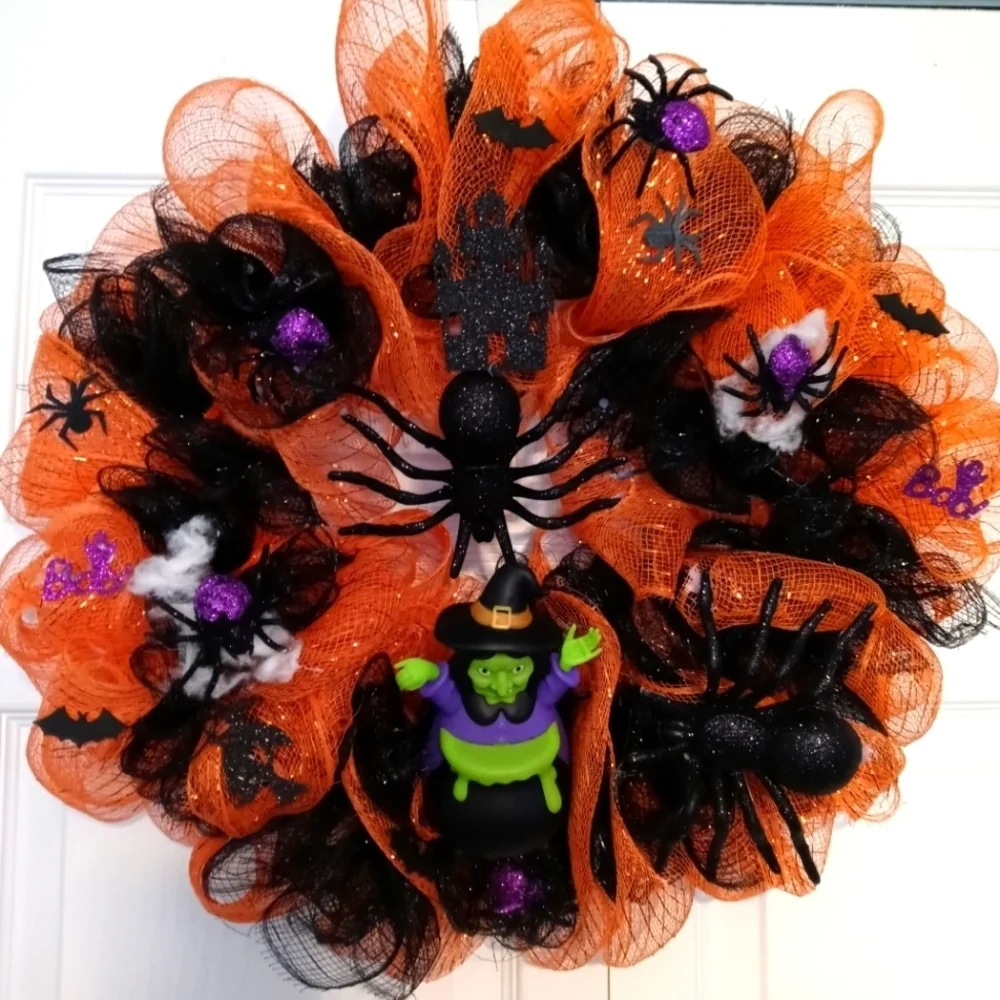 Halloween 14 inch mesh wreath